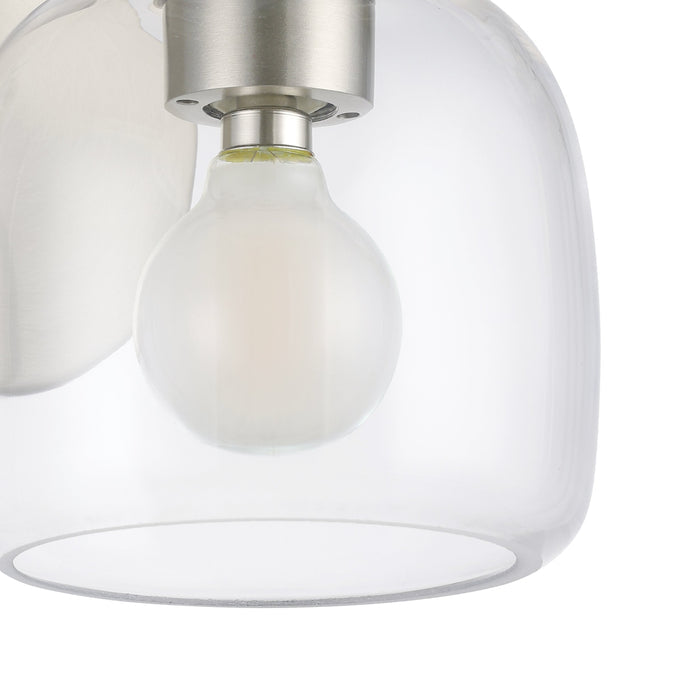 Valentina 5-inch 1-light Brushed Nickel Vanity Light with Clear Glass Shade