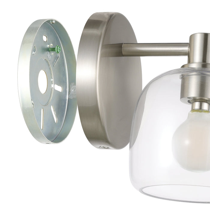 Valentina 5-inch 1-light Brushed Nickel Vanity Light with Clear Glass Shade