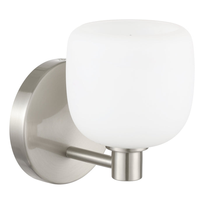 Valentina 5-inch 1-light Brushed Nickel Vanity Light with Etched Opal Glass Shade