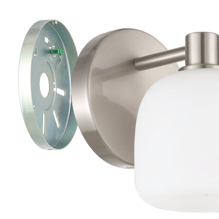 Valentina 5-inch 1-light Brushed Nickel Vanity Light with Etched Opal Glass Shade
