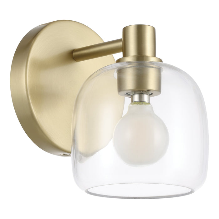 Valentina 5-inch 1-light Champagne Gold Vanity Light with Clear Glass Shade