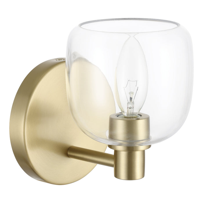 Valentina 5-inch 1-light Champagne Gold Vanity Light with Clear Glass Shade