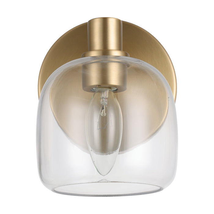 Valentina 5-inch 1-light Champagne Gold Vanity Light with Clear Glass Shade