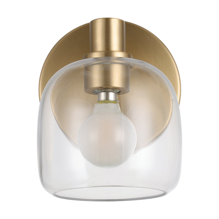 Valentina 5-inch 1-light Champagne Gold Vanity Light with Clear Glass Shade