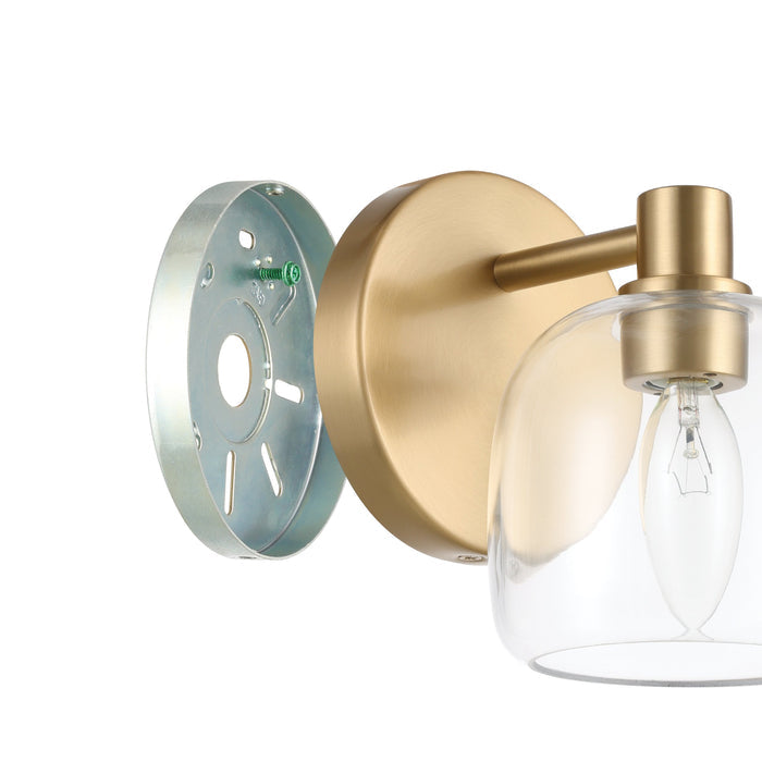 Valentina 5-inch 1-light Champagne Gold Vanity Light with Clear Glass Shade