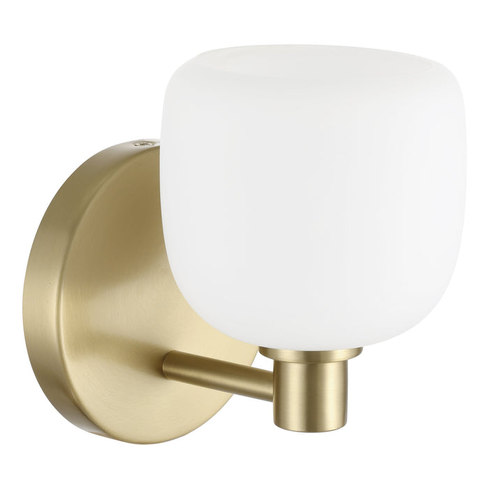 Valentina 5-inch 1-light Champagne Gold Vanity Light with Etched Opal Glass Shade