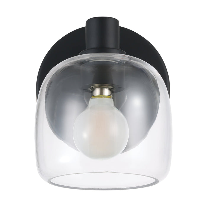 Valentina 5-inch 1-light Matte Black Vanity Light with Clear Glass Shade