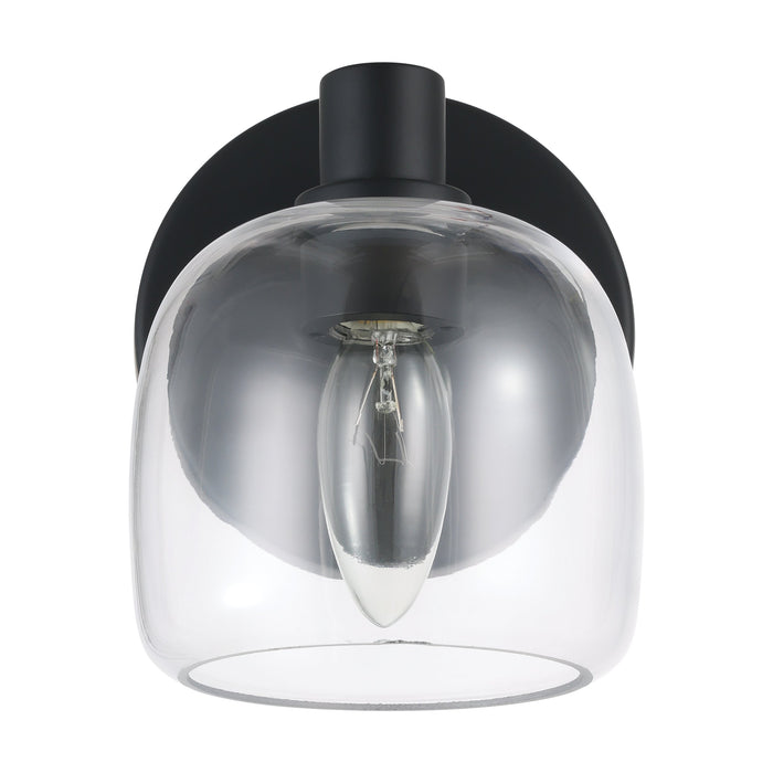 Valentina 5-inch 1-light Matte Black Vanity Light with Clear Glass Shade