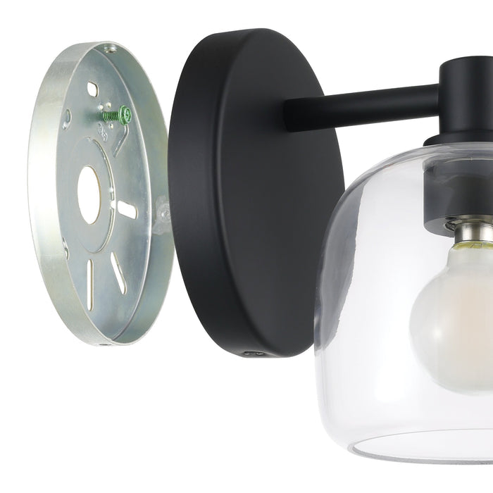 Valentina 5-inch 1-light Matte Black Vanity Light with Clear Glass Shade