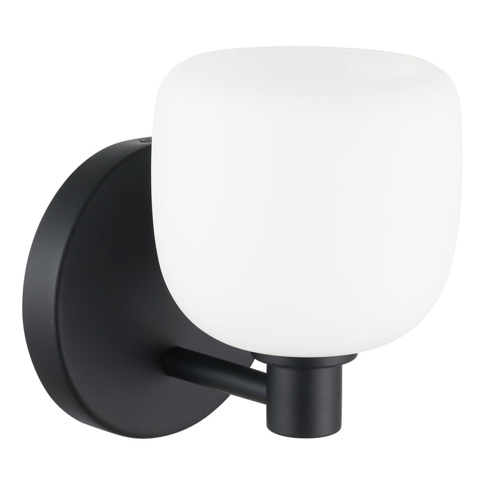 Valentina 5-inch 1-light Matte Black Vanity Light with Etched Opal Glass Shade