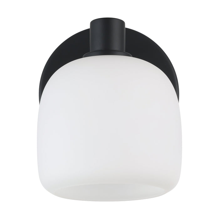 Valentina 5-inch 1-light Matte Black Vanity Light with Etched Opal Glass Shade