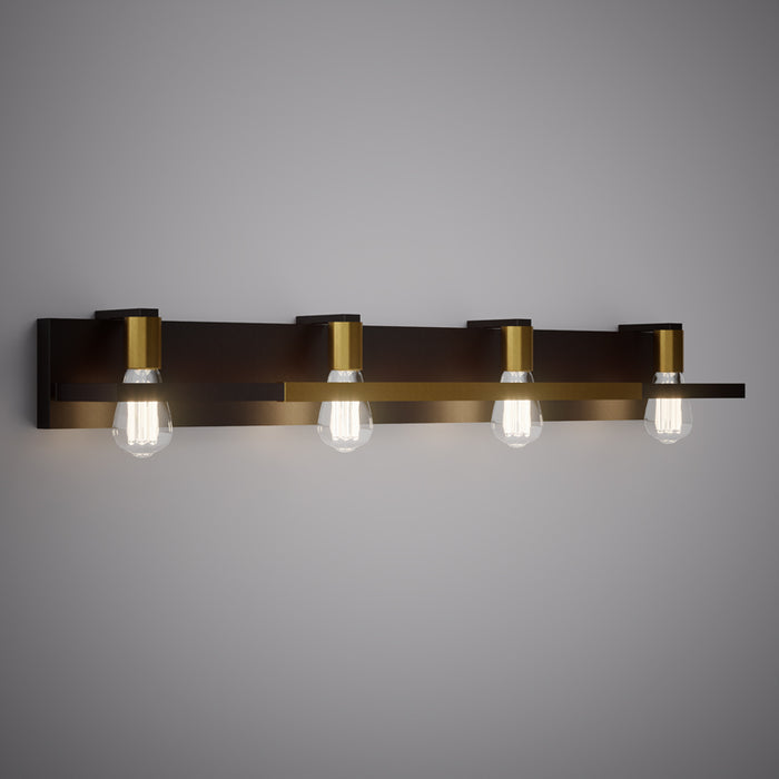 4 Lights VL1646-4AB/BK Matte Black/Aged Brass  Dimmable 240W