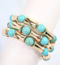 Vasto Bamboo Beaded Bracelet Set Turquoise