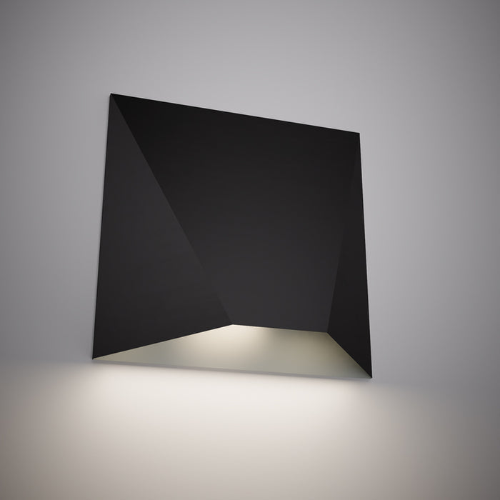 Vibe 8-in Exterior wall light Black/Champagne Powder Coated   Dimmable 12W