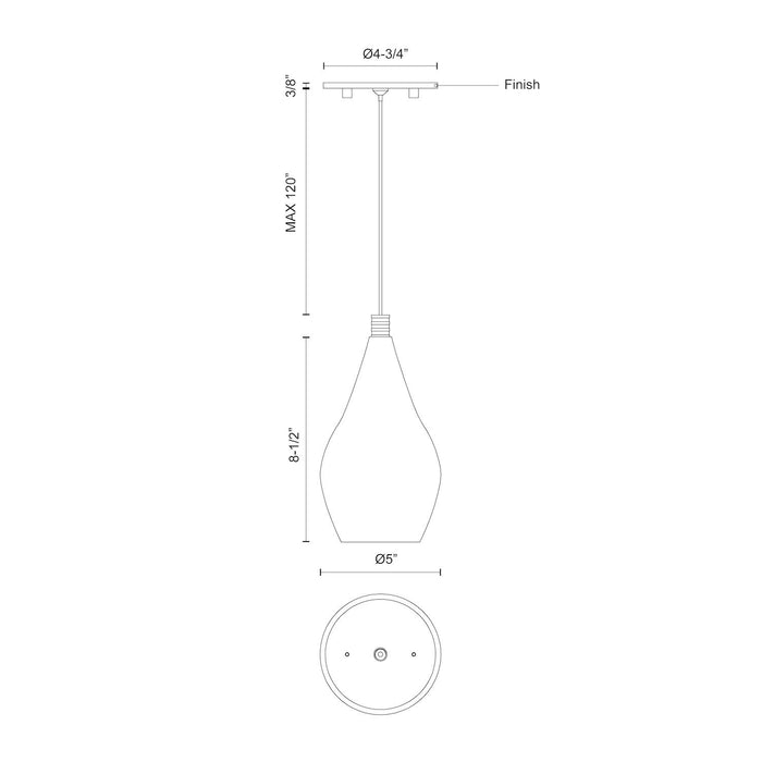 Victoria 5-in Aluminum Pendant