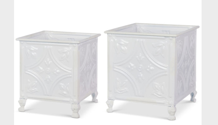 White Tile Planters