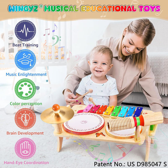 WINGYZ Kids Drum Set for Toddlers Baby Music Instruments for 1-3 Year Old