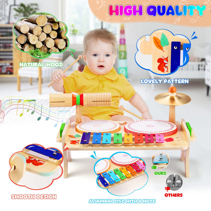 WINGYZ Kids Drum Set for Toddlers Baby Music Instruments for 1-3 Year Old