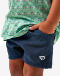 Youth Athletic Short - Heather Navy - American Flag Liner